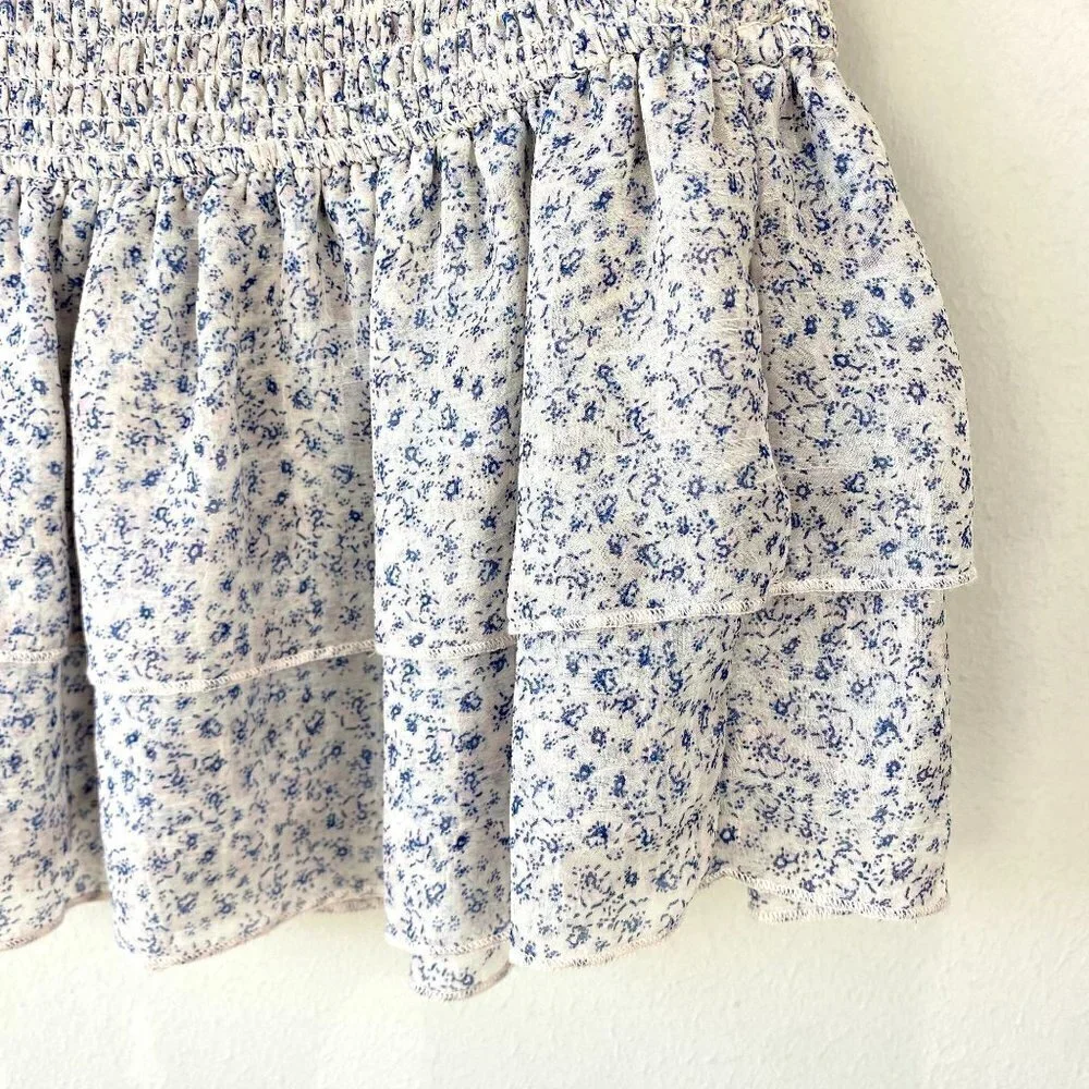 Storia Floral Smocked Mini Skirt S